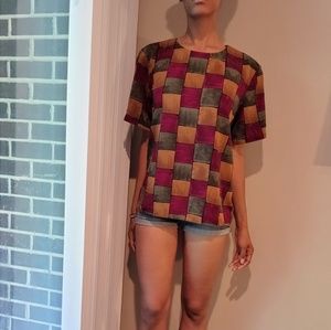 Notations Block Patterned Blouse